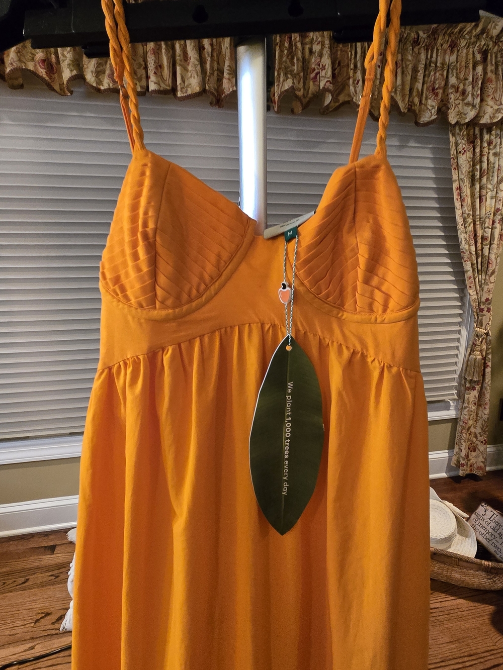 Anthropologie Strappy Empire-Waist Maxi Dress in Bright Orange - Picture 2 of 3